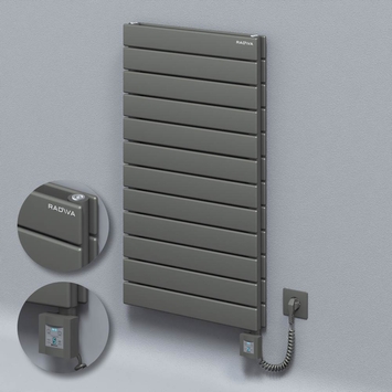 Radiva - Type 20H Electric Steel Decorative Radiator 884x500 Anthracite (KTX4 Thermostat) 1000W Spiral Cable