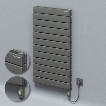 Radiva - Type 20H Electric Steel Decorative Radiator 884x500 Anthracite (On/Off Button) 900W