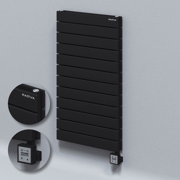 Radiva - Type 20H Electric Steel Decorative Radiator 884x500 Black (KTX3 Thermostat) 1000W