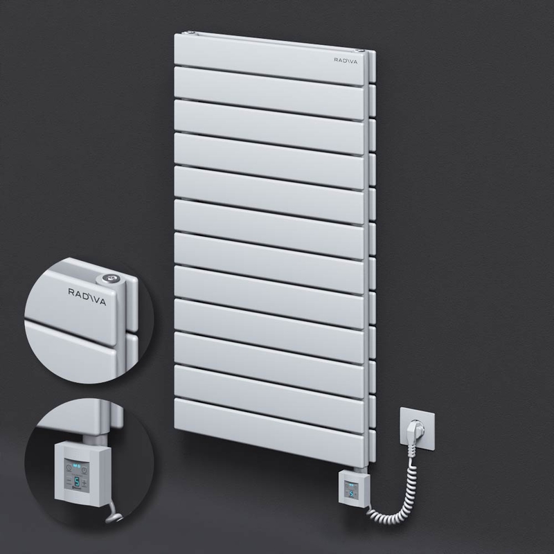 Type 20H Electric Steel Decorative Radiator 884x500 White (KTX4 Thermostat) 1000W Spiral Cable
