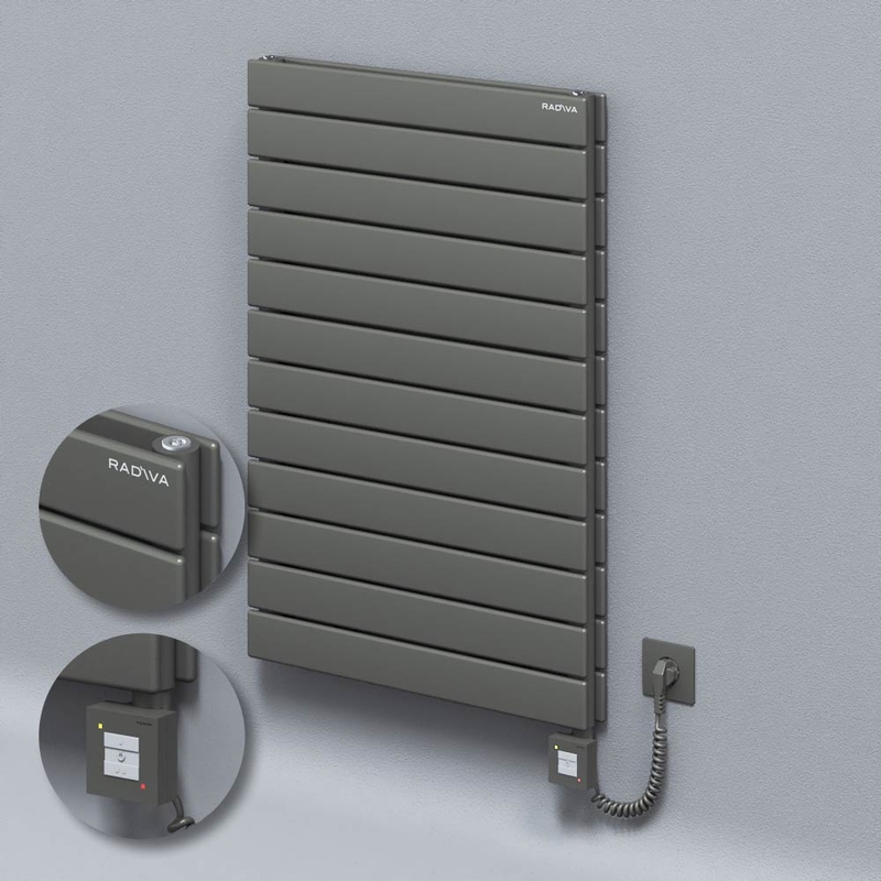 Type 20H Electric Steel Decorative Radiator 884x600 Anthracite (KTX1 Thermostat) 1000W Spiral Cable