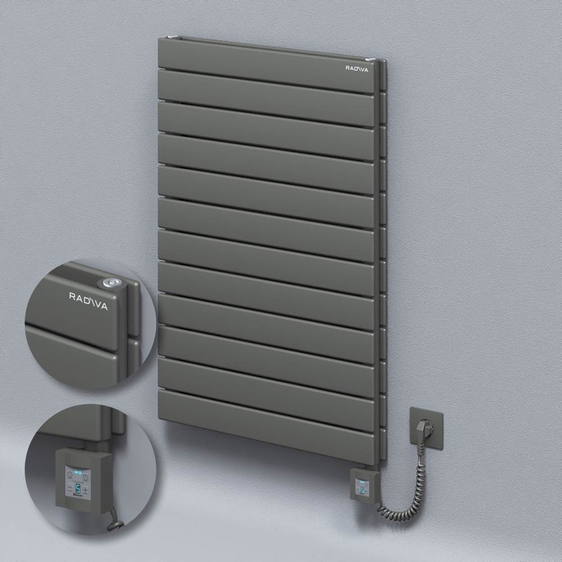 Type 20H Electric Steel Decorative Radiator 884x600 Anthracite (KTX4 Thermostat) 1000W Spiral Cable