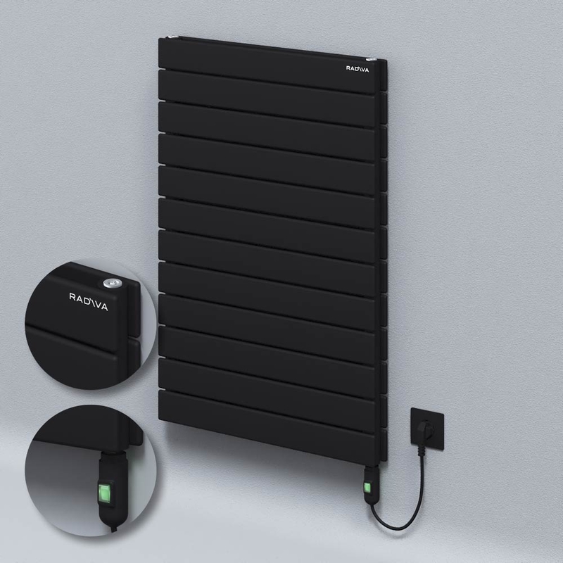 Type 20H Electric Steel Decorative Radiator 884x600 Black (On/Off Button) 900W