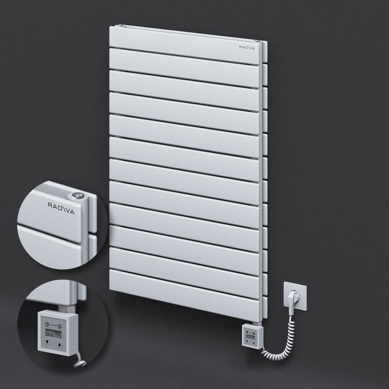 Type 20H Electric Steel Decorative Radiator 884x600 White (KTX3 Thermostat) 1000W Spiral Cable