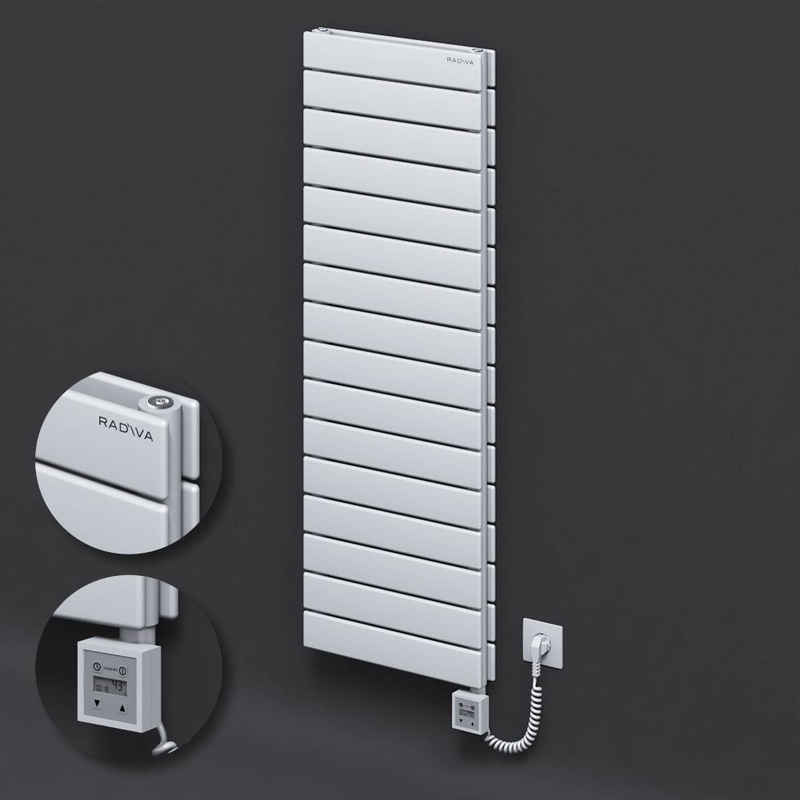 Type 20H Electric Steel Radiateur Décoratif 1180x400 Blanc (KTX3 Thermostat) 1000W Câble spiralé