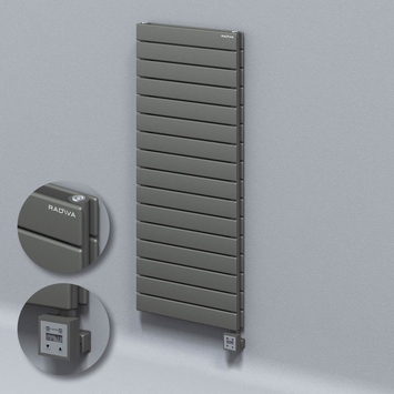  - Type 20H Electric Steel Radiateur Décoratif 1180x500 Anthracite (KTX3 Thermostat) 1000W