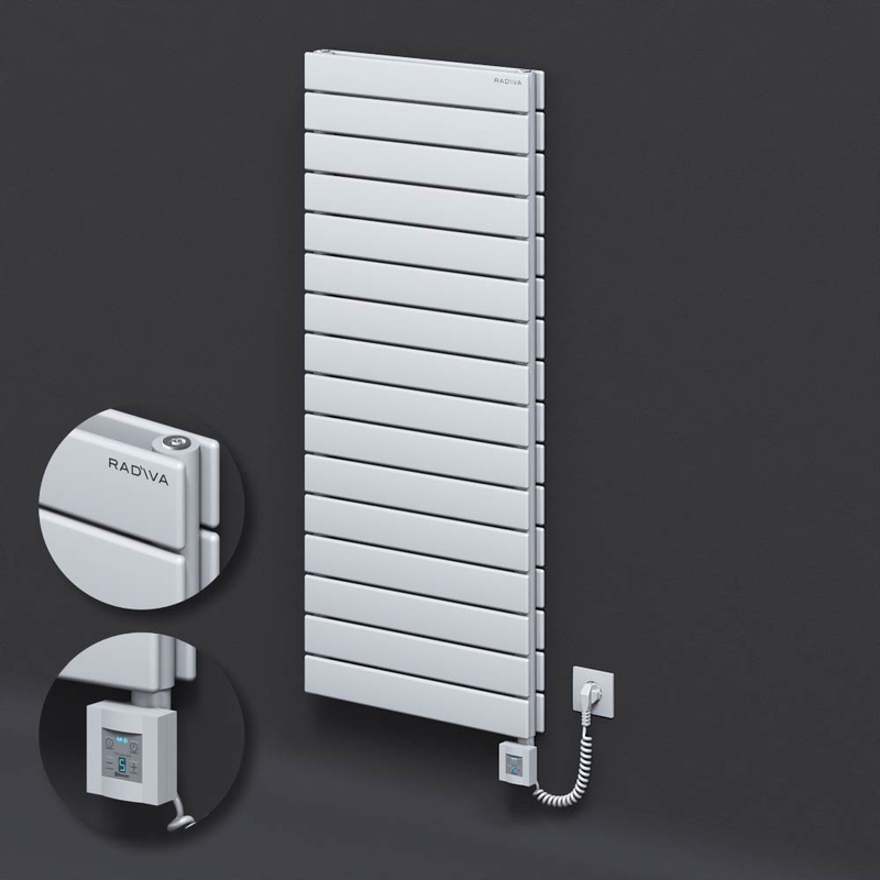 Type 20H Electric Steel Radiateur Décoratif 1180x500 Blanc (KTX4 Thermostat) 1000W Câble spiralé