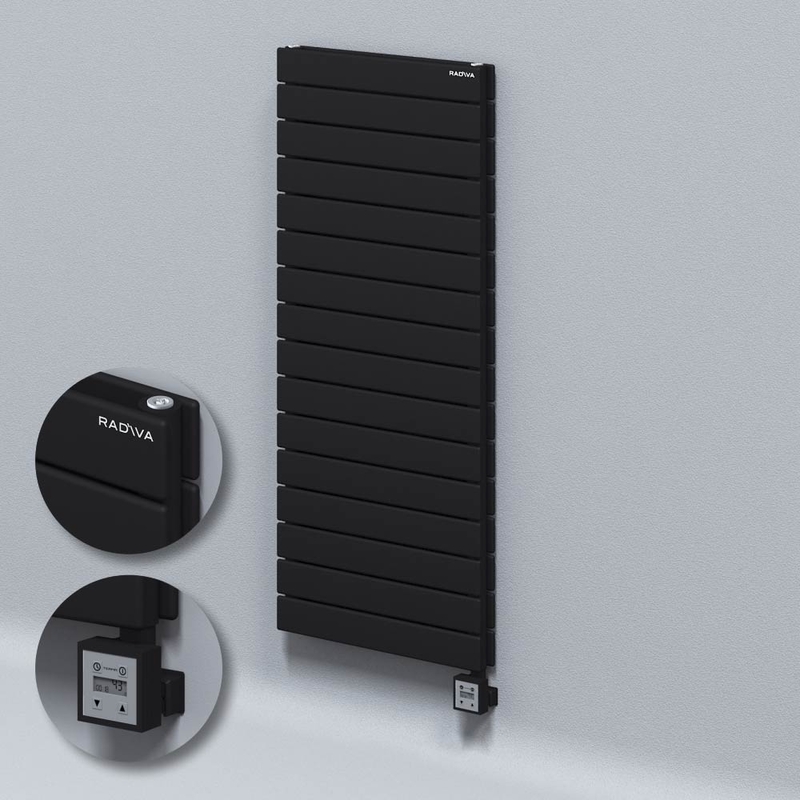 Type 20H Electric Steel Radiateur Décoratif 1180x500 Noir (KTX3 Thermostat) 1000W