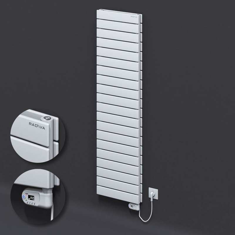 Type 20H Electric Steel Radiateur Décoratif 1476x400 Blanc (Thesis Thermostat) 900W