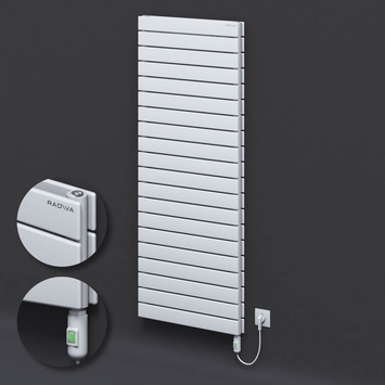  - Type 20H Electric Steel Radiateur Décoratif 1476x600 Blanc (Bouton Marche/Arrêt) 1500W