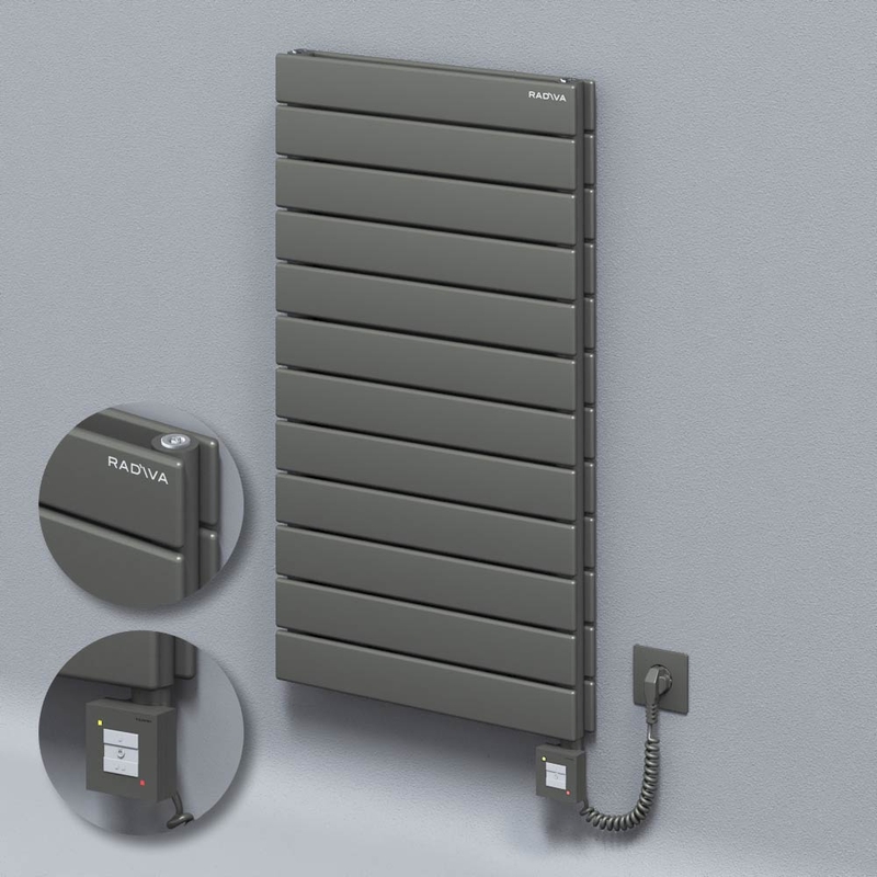 Type 20H Electric Steel Radiateur Décoratif 884x500 Anthracite (KTX1 Thermostat) 1000W Câble spiralé