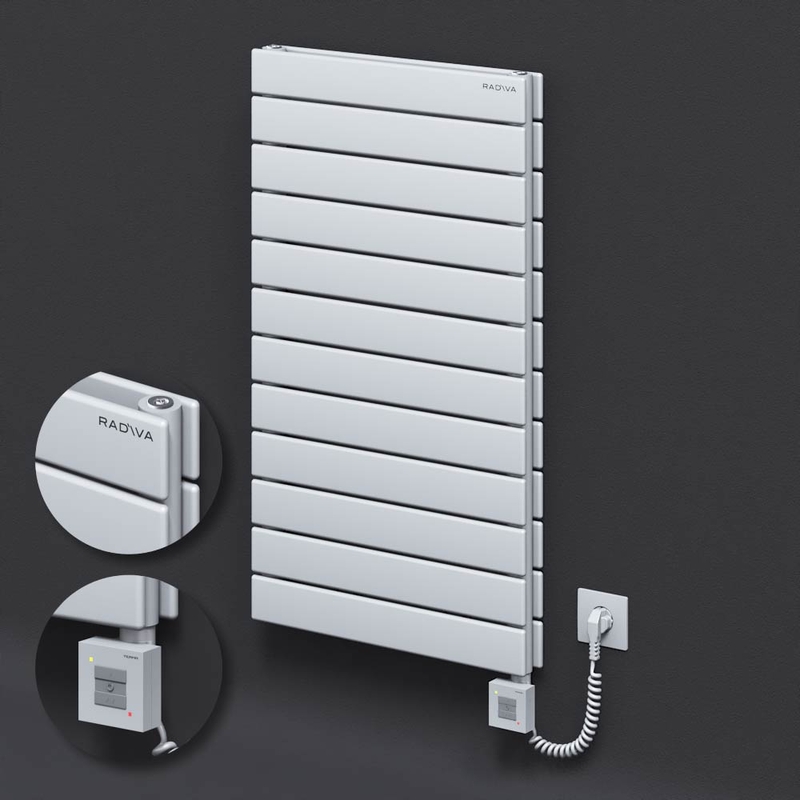 Type 20H Electric Steel Radiateur Décoratif 884x500 Blanc (KTX1 Thermostat) 1000W Câble spiralé