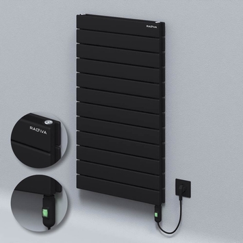 Radiva - Type 20H Electric Steel Radiateur Décoratif 884x500 Noir (Bouton Marche/Arrêt) 900W