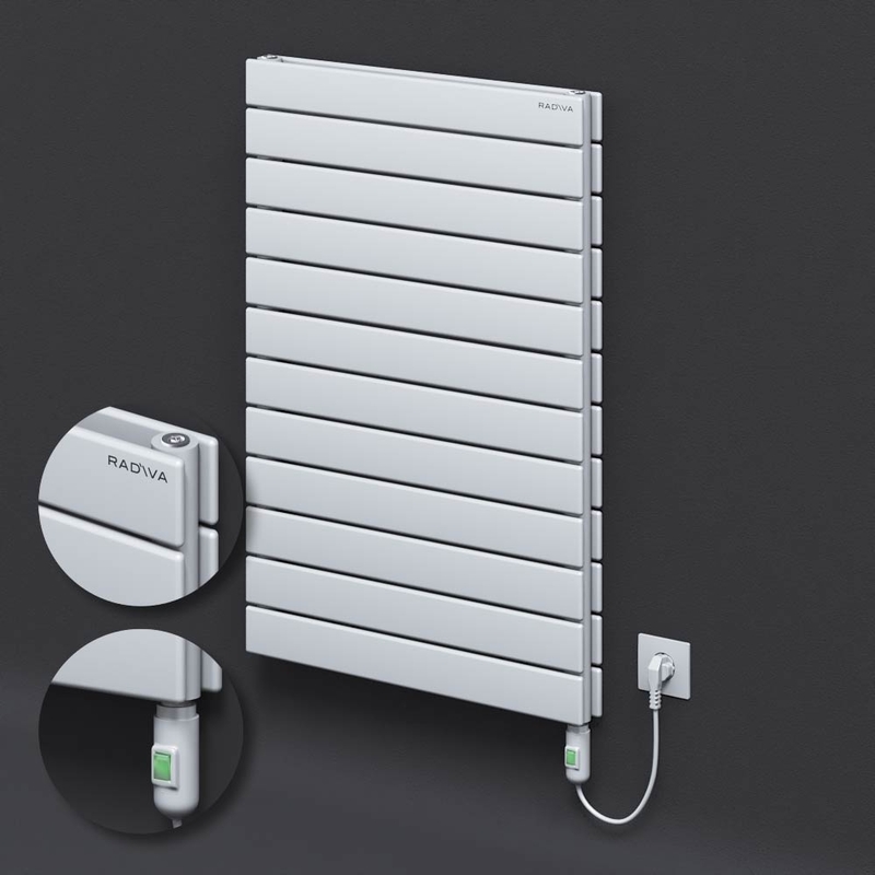 Type 20H Electric Steel Radiateur Décoratif 884x600 Blanc (Bouton Marche/Arrêt) 900W