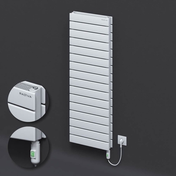 Radiva - Type 21H Electric Steel Decorative Radiator 1180x400 White (On/Off Button) 900W