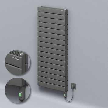 Radiva - Type 21H Electric Steel Decorative Radiator 1180x500 Anthracite (On/Off Button) 1200W