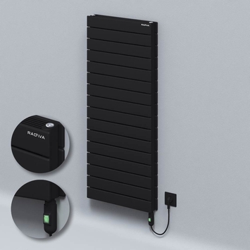Radiva - Type 21H Electric Steel Decorative Radiator 1180x500 Black (On/Off Button) 1200W