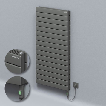 Radiva - Type 21H Electric Steel Decorative Radiator 1180x600 Anthracite (On/Off Button) 1500W