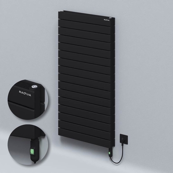 Radiva - Type 21H Electric Steel Decorative Radiator 1180x600 Black (On/Off Button) 1500W