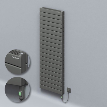 Radiva - Type 21H Electric Steel Decorative Radiator 1476x500 Anthracite (On/Off Button) 1500W