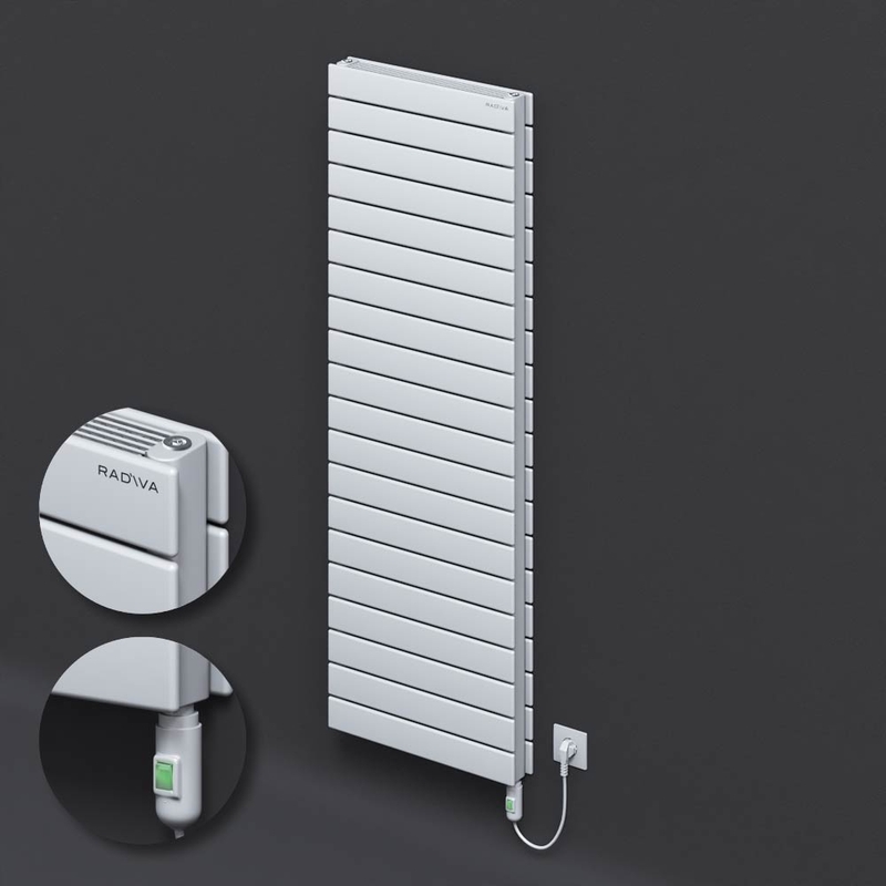 Type 21H Electric Steel Decorative Radiator 1476x500 White (On/Off Button) 1500W