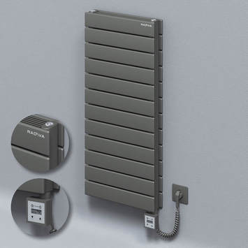 Radiva - Type 21H Electric Steel Decorative Radiator 884x400 Anthracite (KTX3 Thermostat) 1000W Spiral Cable