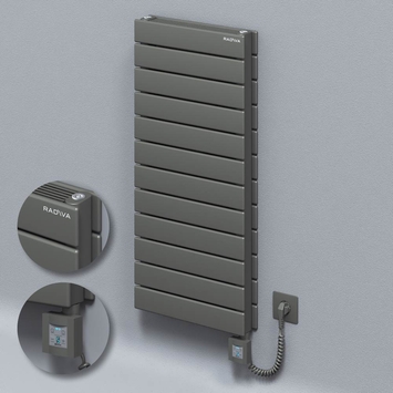 Radiva - Type 21H Electric Steel Decorative Radiator 884x400 Anthracite (KTX4 Thermostat) 1000W Spiral Cable