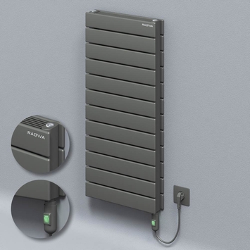 Radiva - Type 21H Electric Steel Decorative Radiator 884x400 Anthracite (On/Off Button) 900W