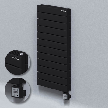 Radiva - Type 21H Electric Steel Decorative Radiator 884x400 Black (KTX3 Thermostat) 1000W