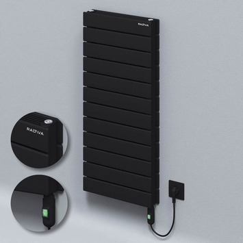 Radiva - Type 21H Electric Steel Decorative Radiator 884x400 Black (On/Off Button) 900W