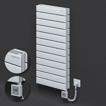 Radiva - Type 21H Electric Steel Decorative Radiator 884x400 White (KTX3 Thermostat) 1000W Spiral Cable