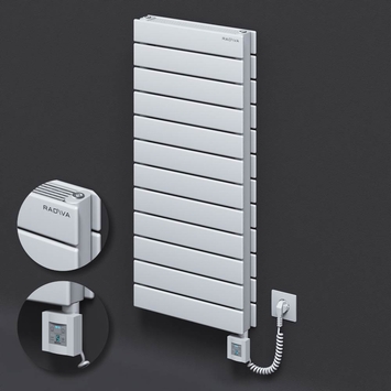 Radiva - Type 21H Electric Steel Decorative Radiator 884x400 White (KTX4 Thermostat) 1000W Spiral Cable