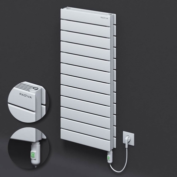 Radiva - Type 21H Electric Steel Decorative Radiator 884x400 White (On/Off Button) 900W