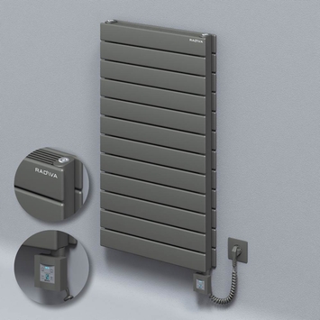 Radiva - Type 21H Electric Steel Decorative Radiator 884x500 Anthracite (KTX4 Thermostat) 1000W Spiral Cable