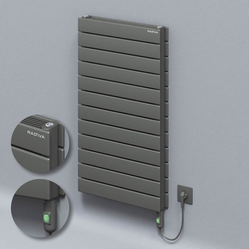 Radiva - Type 21H Electric Steel Decorative Radiator 884x500 Anthracite (On/Off Button) 900W
