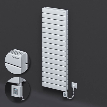 Radiva - Type 21H Electric Steel Radiateur Décoratif 1180x400 Blanc (KTX4 Thermostat) 1000W Câble spiralé