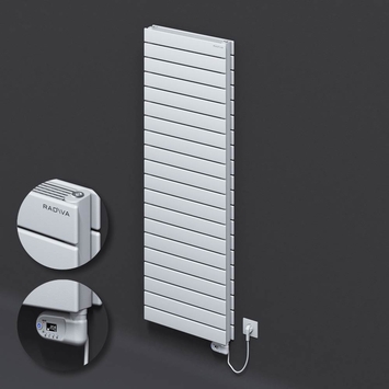 Radiva - Type 21H Electric Steel Radiateur Décoratif 1476x500 Blanc (Thesis Thermostat) 900W