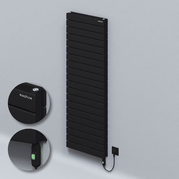 Radiva - Type 21H Electric Steel Radiateur Décoratif 1476x500 Noir (Bouton Marche/Arrêt) 1500W