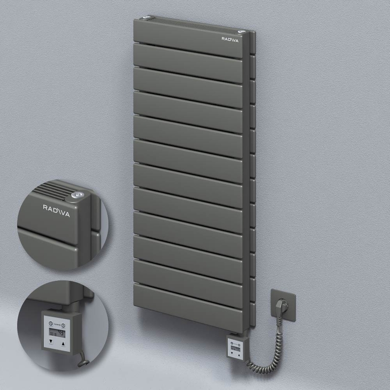 Type 21H Electric Steel Radiateur Décoratif 884x400 Anthracite (KTX3 Thermostat) 1000W Câble spiralé