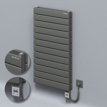 Radiva - Type 21H Electric Steel Radiateur Décoratif 884x500 Anthracite (KTX3 Thermostat) 1000W Câble spiralé