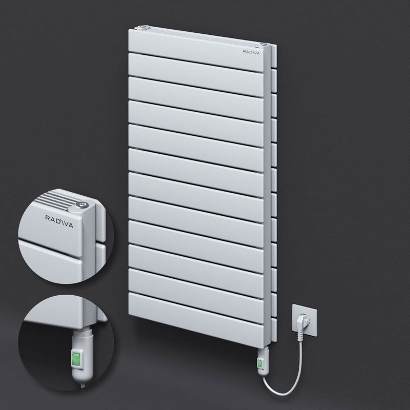 Type 21H Electric Steel Radiateur Décoratif 884x500 Blanc (Bouton Marche/Arrêt) 900W