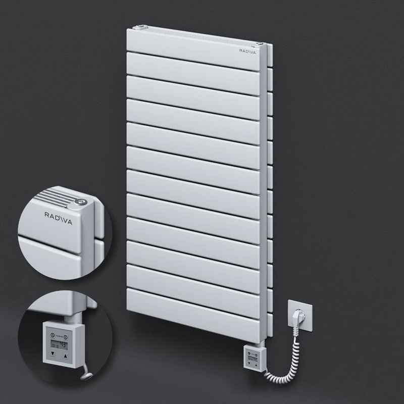 Type 21H Electric Steel Radiateur Décoratif 884x500 Blanc (KTX3 Thermostat) 1000W Câble spiralé