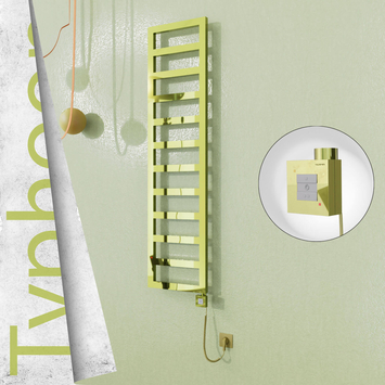 Radiva - Typhoon Elektrikli Paslanmaz Çelik Havlupan 400x1020 Altın (KTX1 Termostat) 300W Spiral Kablolu