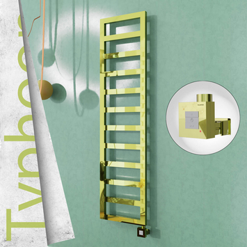 Radiva - Typhoon Elektrikli Paslanmaz Çelik Havlupan 400x1020 Altın (KTX1 Termostat) 300W