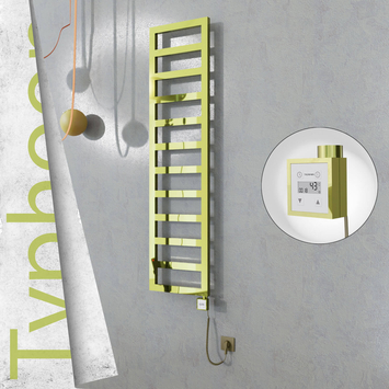 Radiva - Typhoon Elektrikli Paslanmaz Çelik Havlupan 400x1020 Altın (KTX3 Termostat) 300W Spiral Kablolu