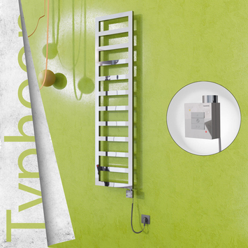 Radiva - Typhoon Elektrikli Paslanmaz Çelik Havlupan 400x1020 Ayna Polisaj (KTX1 Termostat) 300W Spiral Kablolu