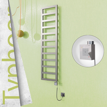 Radiva - Typhoon Elektrikli Paslanmaz Çelik Havlupan 400x1020 Satin Polisaj (KTX1 Termostat) 300W Spiral Kablolu