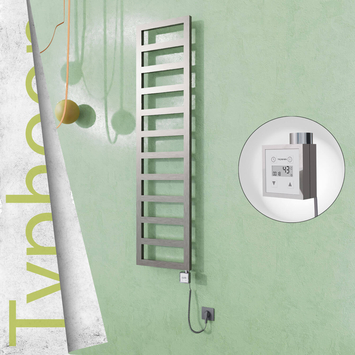 Radiva - Typhoon Elektrikli Paslanmaz Çelik Havlupan 400x1020 Satin Polisaj (KTX3 Termostat) 300W Spiral Kablolu