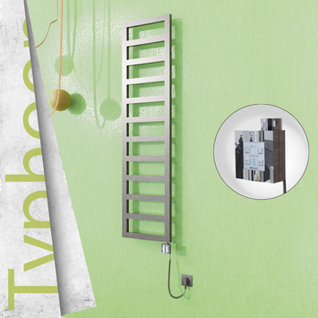 Radiva - Typhoon Elektrikli Paslanmaz Çelik Havlupan 400x1020 Satin Polisaj (KTX4 Termostat) 300W Spiral Kablolu