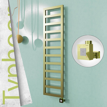 Radiva - Typhoon Elektrikli Paslanmaz Çelik Havlupan 400x1020 Satine Altın (KTX1 Termostat) 300W